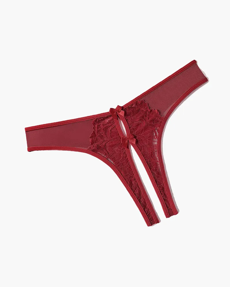 Mesh Panties Briefs with Cute Bow
