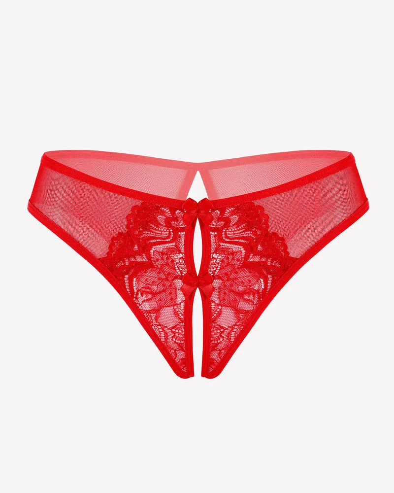 Mesh Panties Briefs with Cute Bow