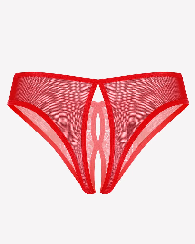 Mesh Panties Briefs with Cute Bow