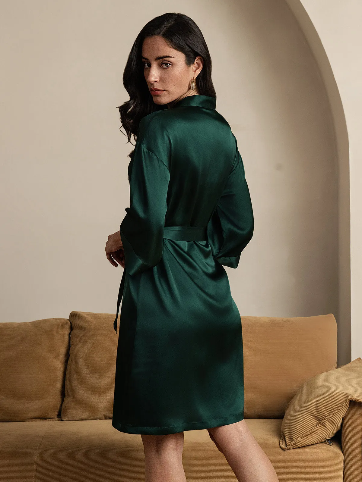 Pure Silk Belted Wrap Womens Robe