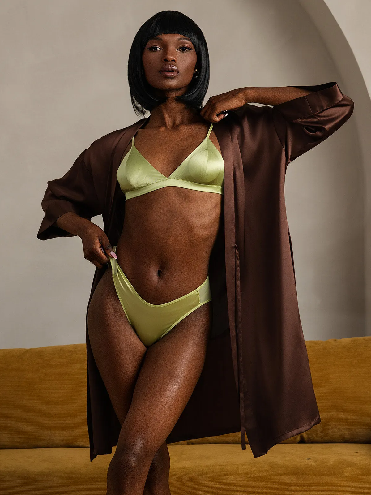 Pure Silk Belted Wrap Womens Robe