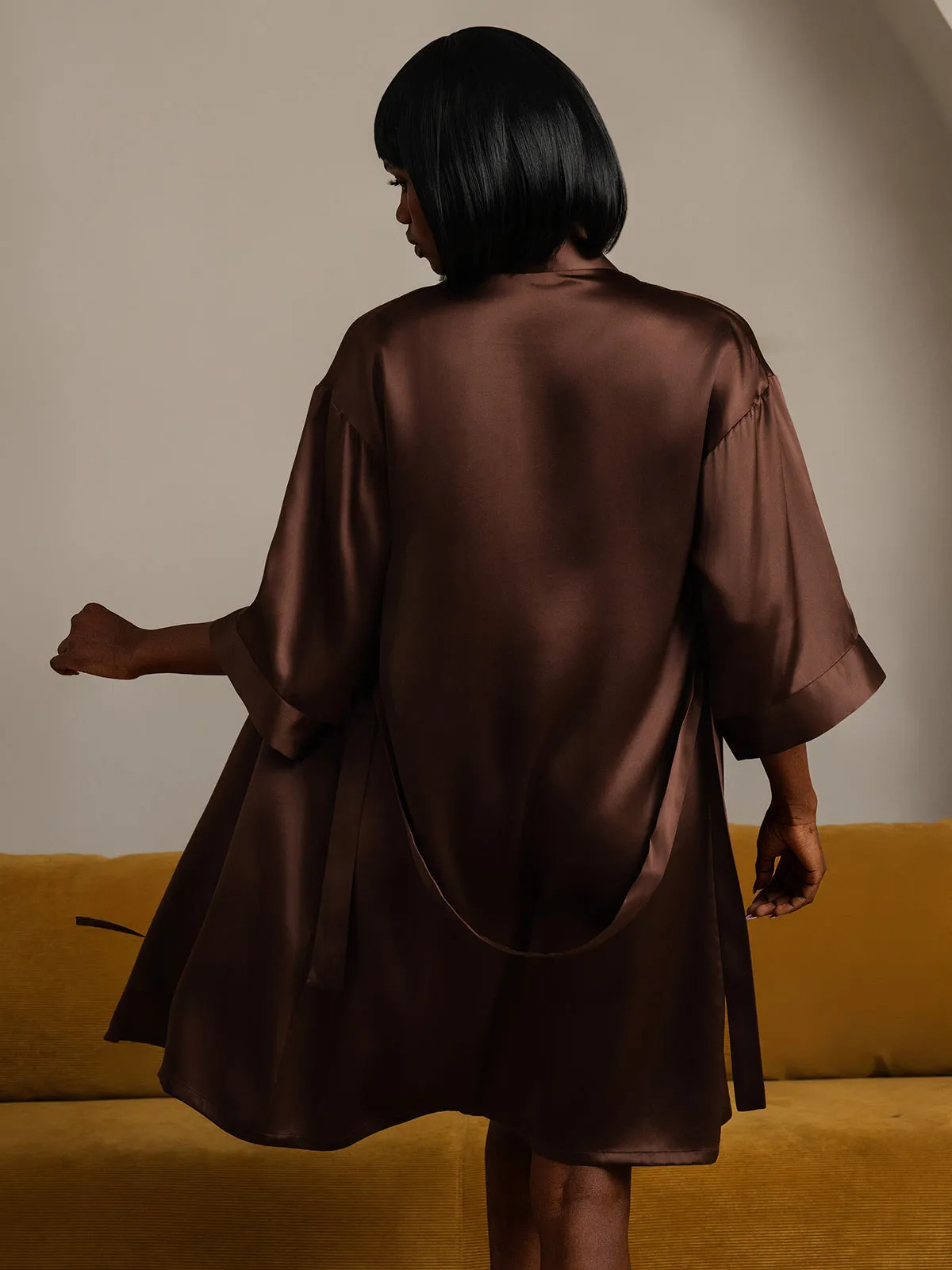 Pure Silk Belted Wrap Womens Robe