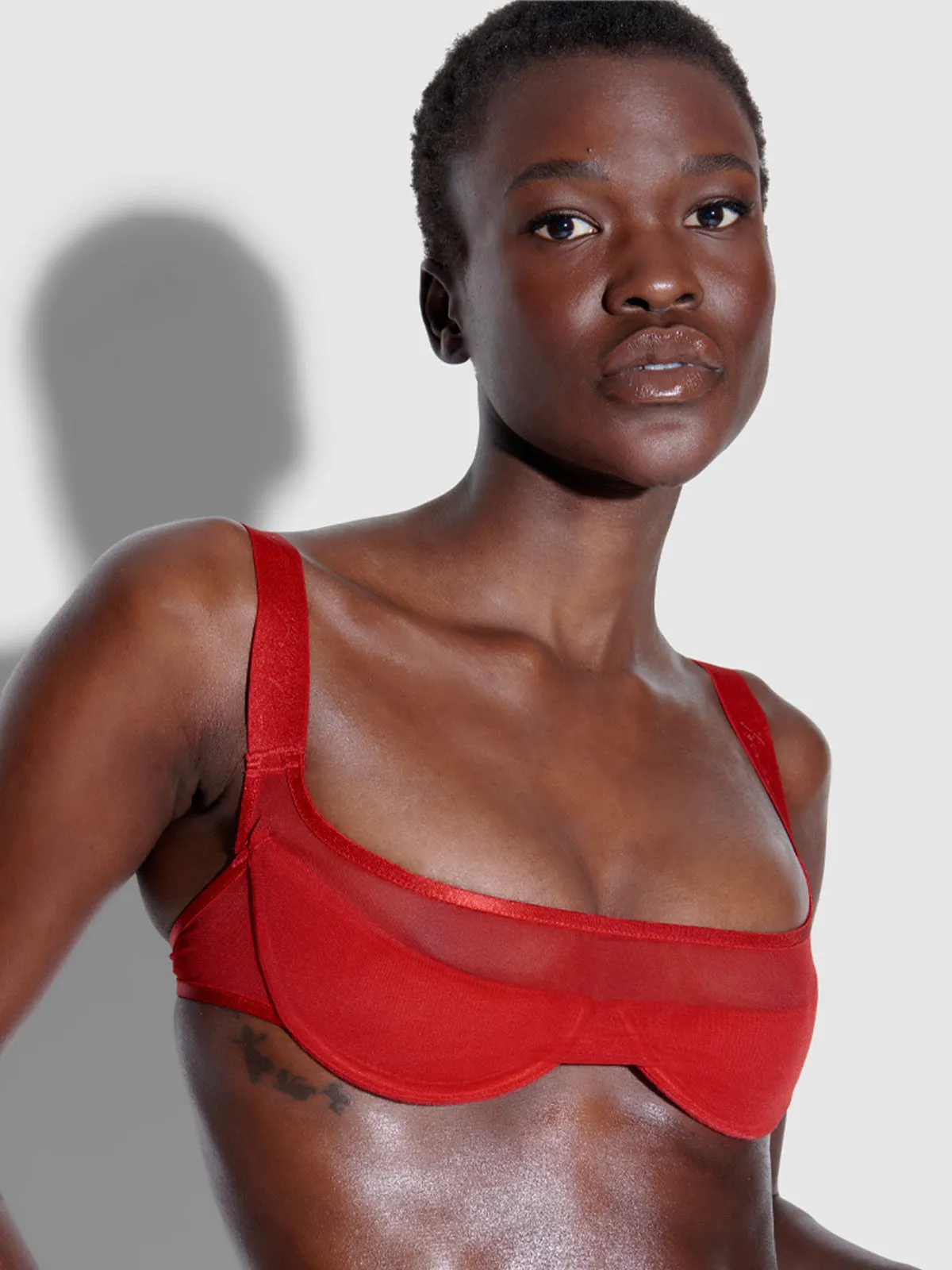 Raven Balconette Mesh Bra