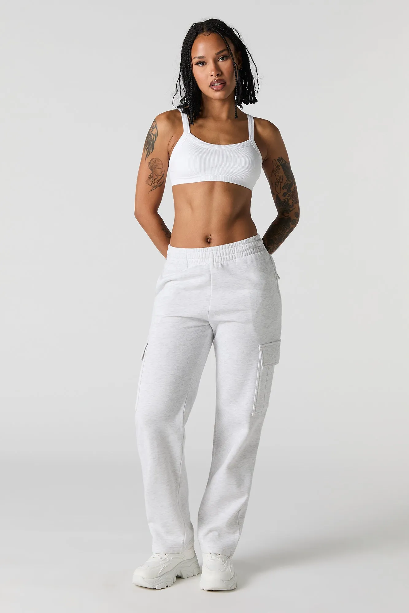 Seamless Ribbed Bralette with Built-In Cups