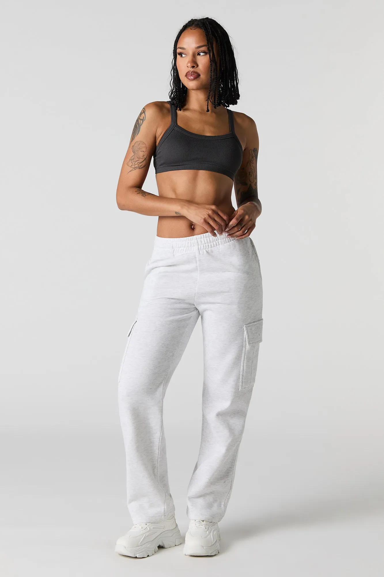 Seamless Ribbed Bralette with Built-In Cups