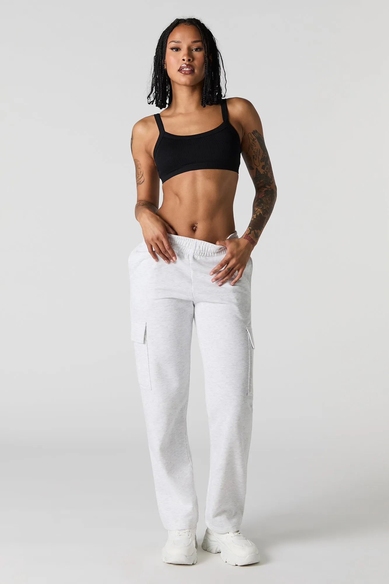 Seamless Ribbed Bralette with Built-In Cups