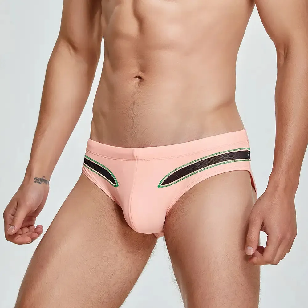 Seobean Men's Low-Rise Swim Briefs with Mesh Inserts - Sexy & Quick-Dry 230903