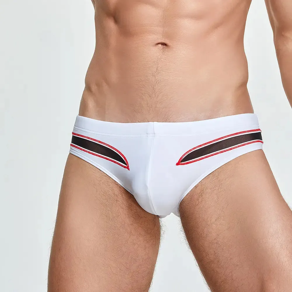Seobean Men's Low-Rise Swim Briefs with Mesh Inserts - Sexy & Quick-Dry 230903