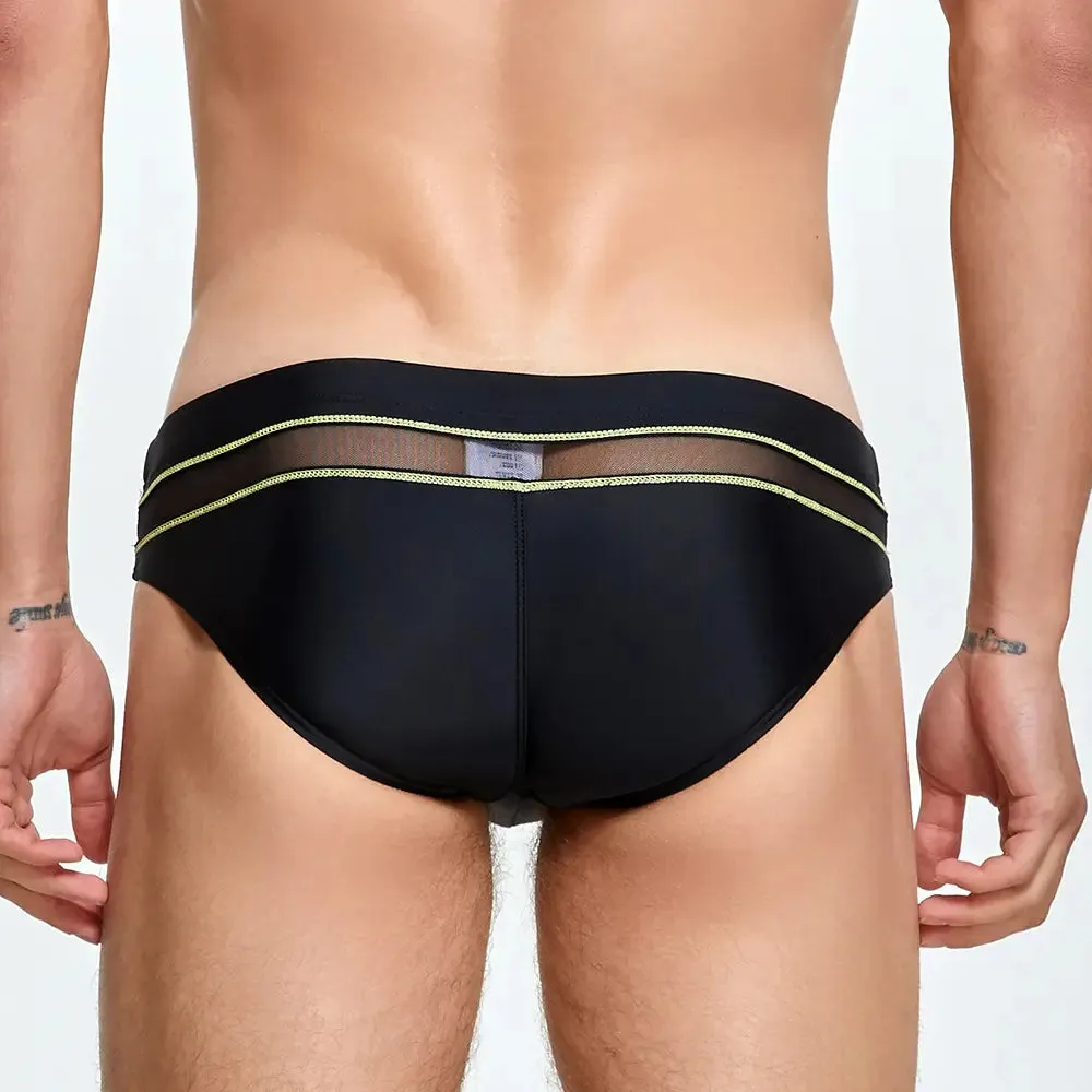 Seobean Men's Low-Rise Swim Briefs with Mesh Inserts - Sexy & Quick-Dry 230903
