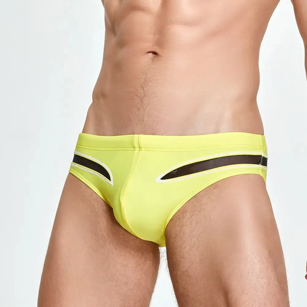 Seobean Men's Low-Rise Swim Briefs with Mesh Inserts - Sexy & Quick-Dry 230903