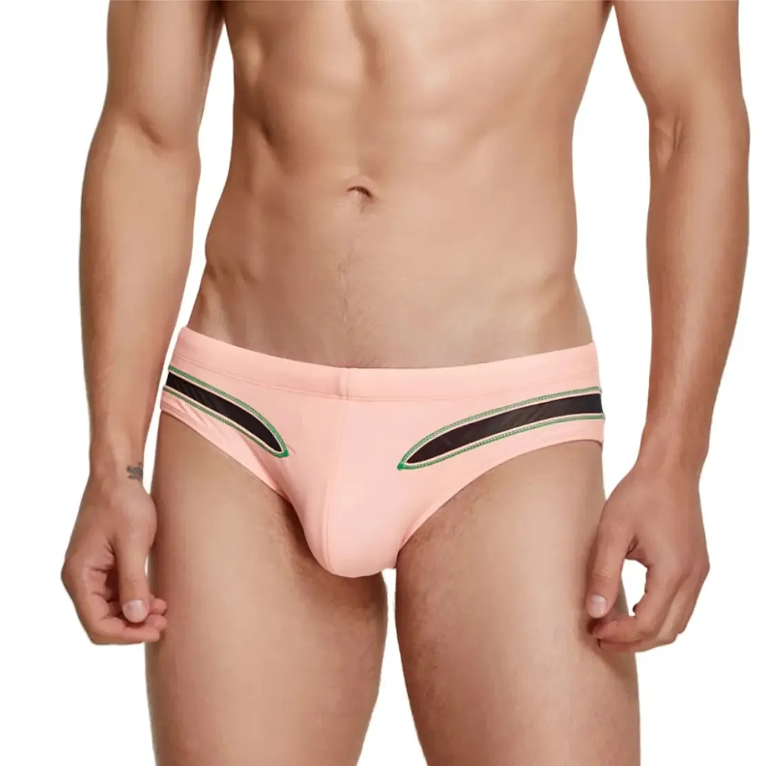 Seobean Men's Low-Rise Swim Briefs with Mesh Inserts - Sexy & Quick-Dry 230903