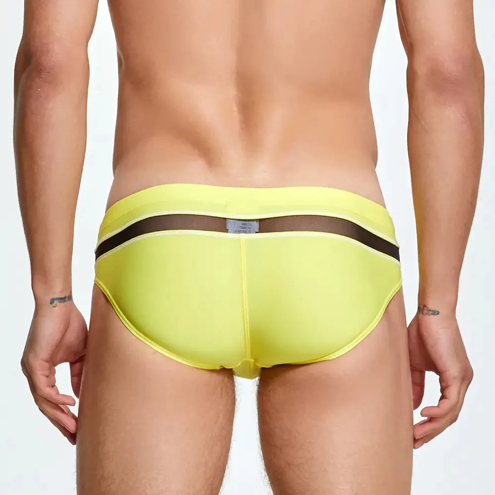Seobean Men's Low-Rise Swim Briefs with Mesh Inserts - Sexy & Quick-Dry 230903