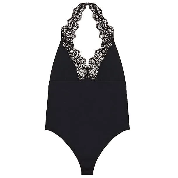 So Fine with Lace Halter Bodysuit