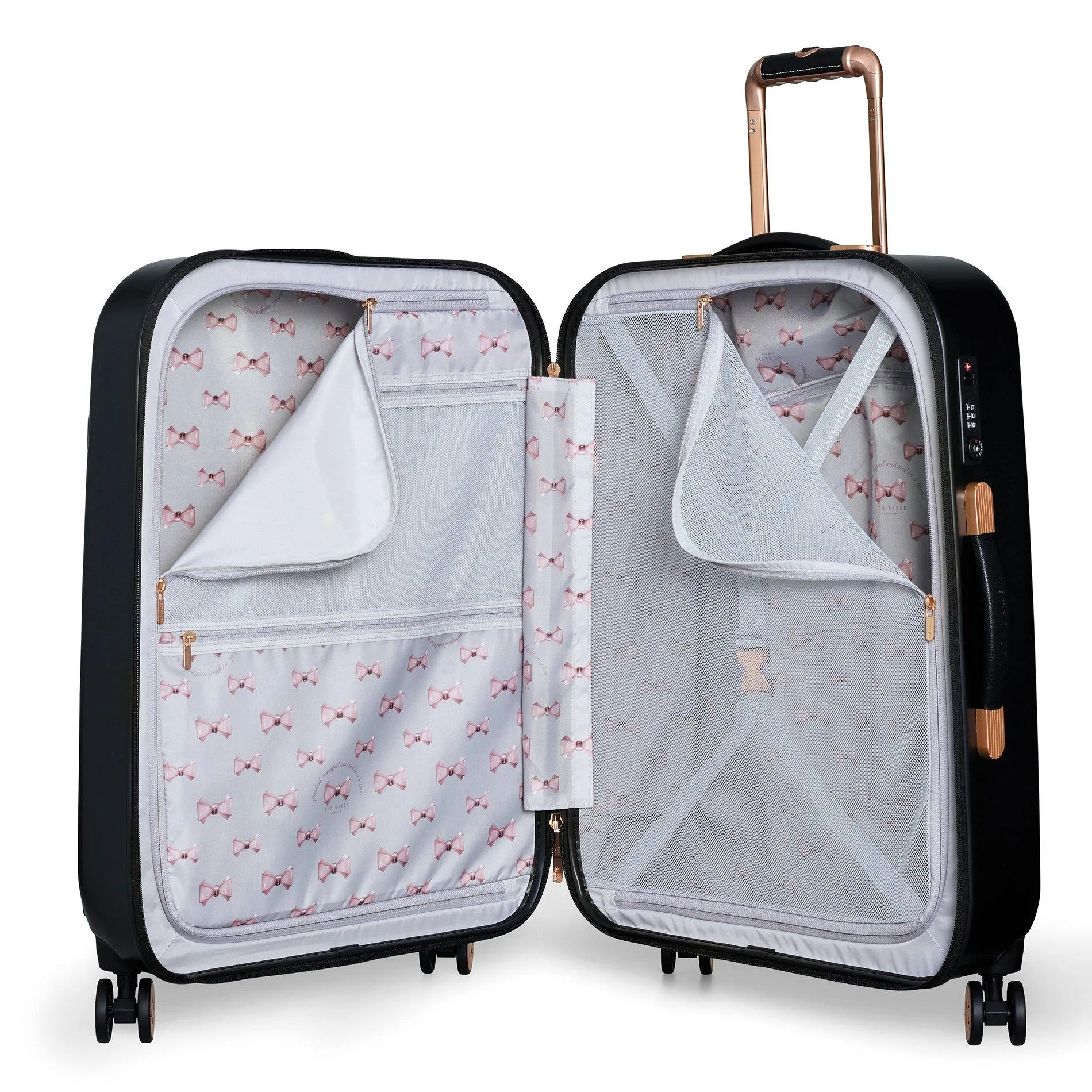 Ted Baker Beau Checked-Medium -Wheel Medium Luggage