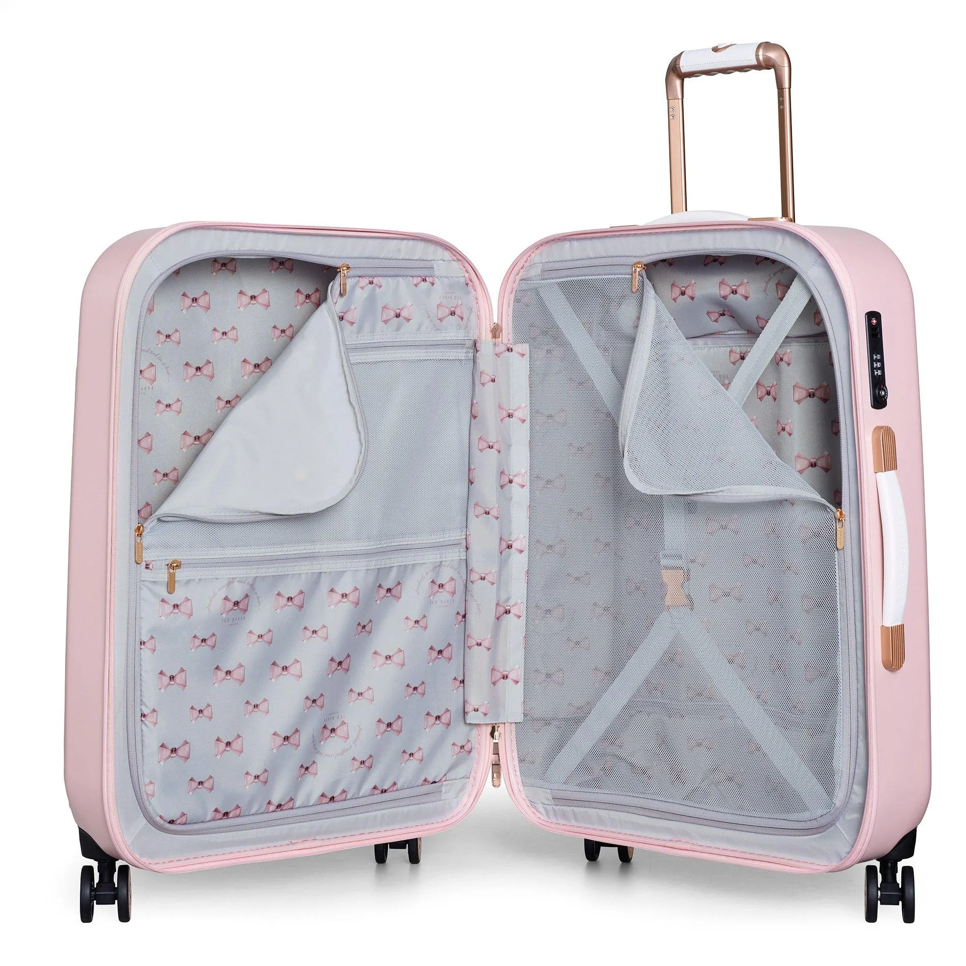 Ted Baker Beau Checked-Medium -Wheel Medium Luggage