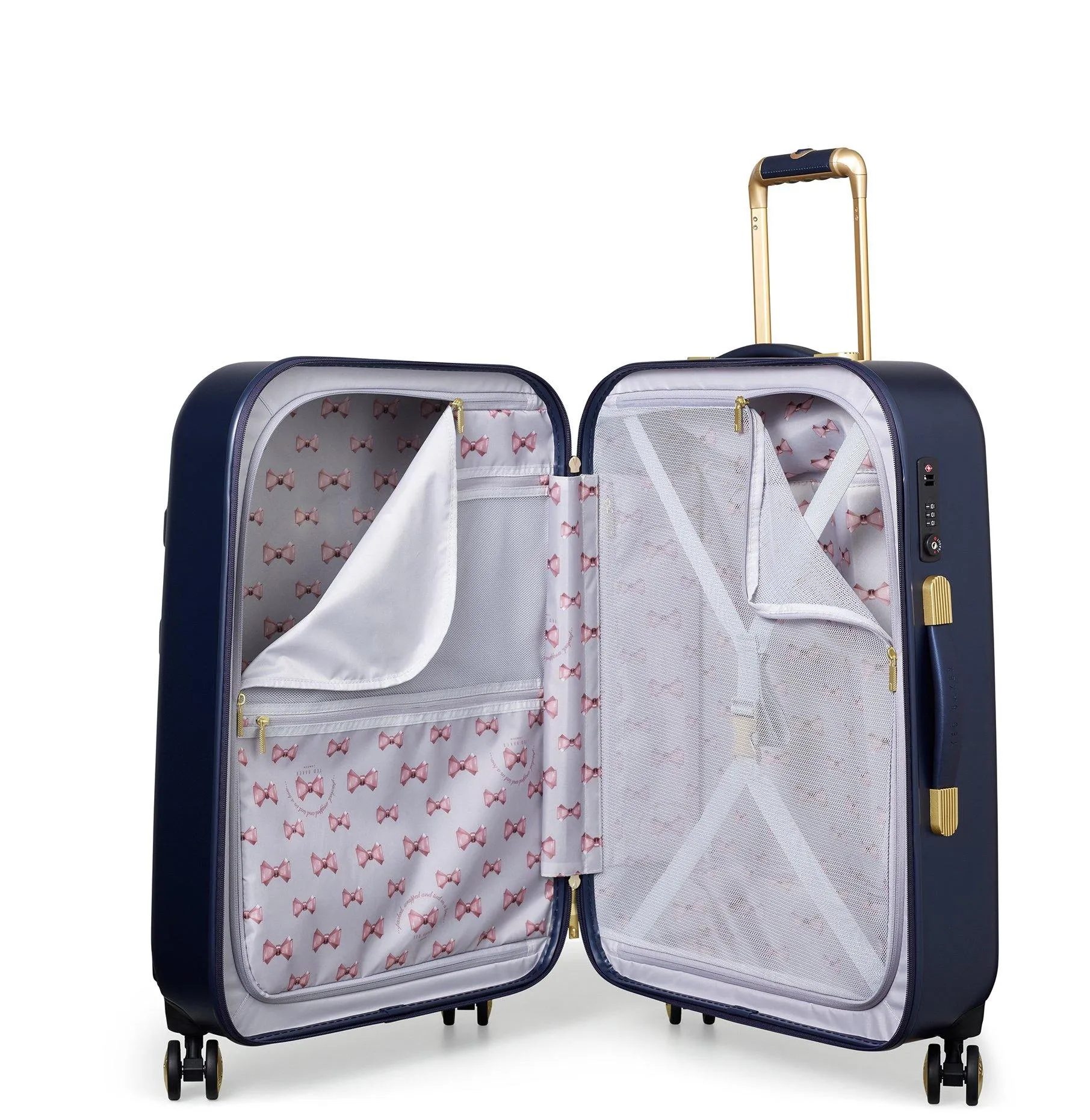 Ted Baker Beau Checked-Medium -Wheel Medium Luggage