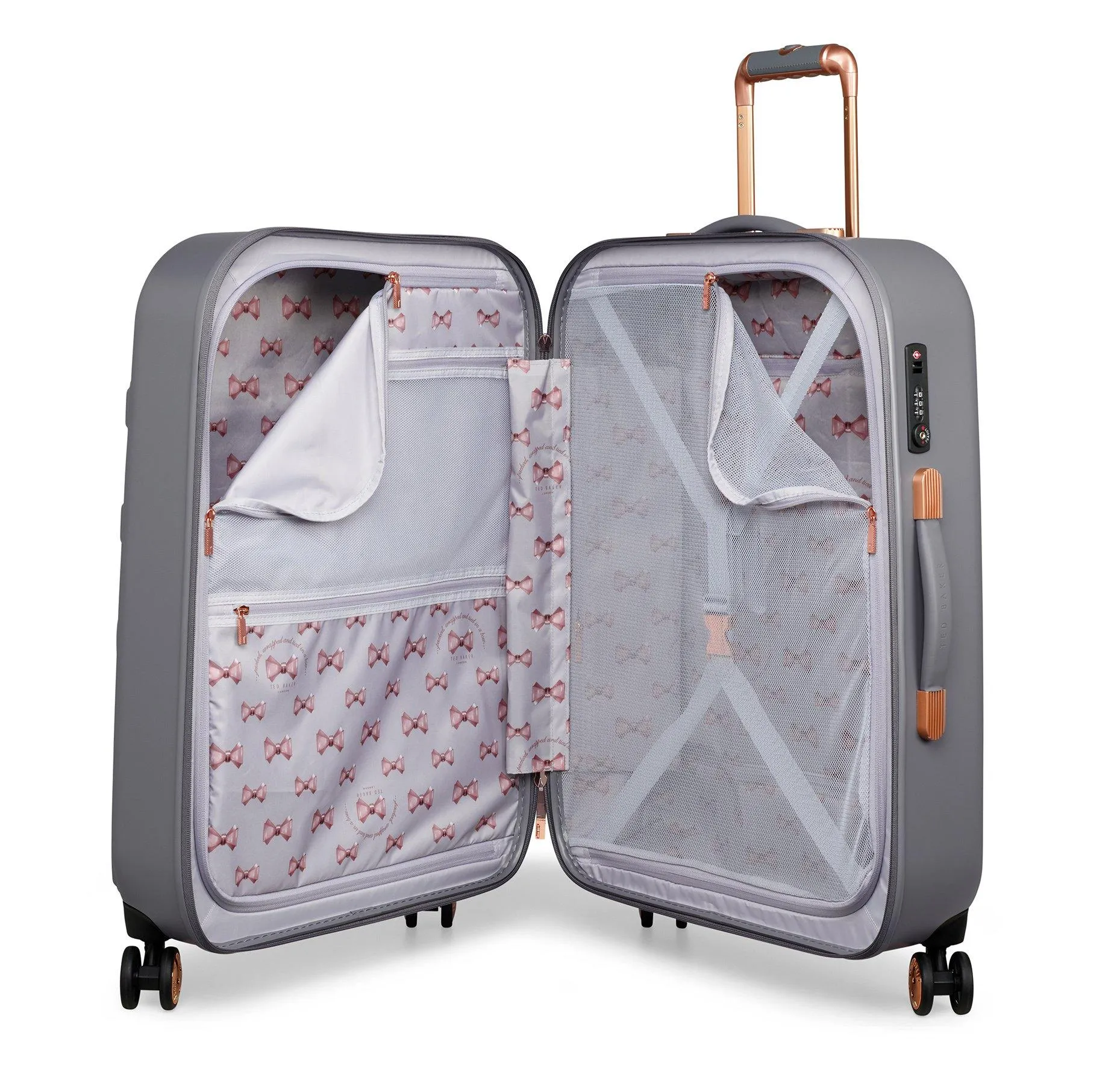 Ted Baker Beau Checked-Medium -Wheel Medium Luggage