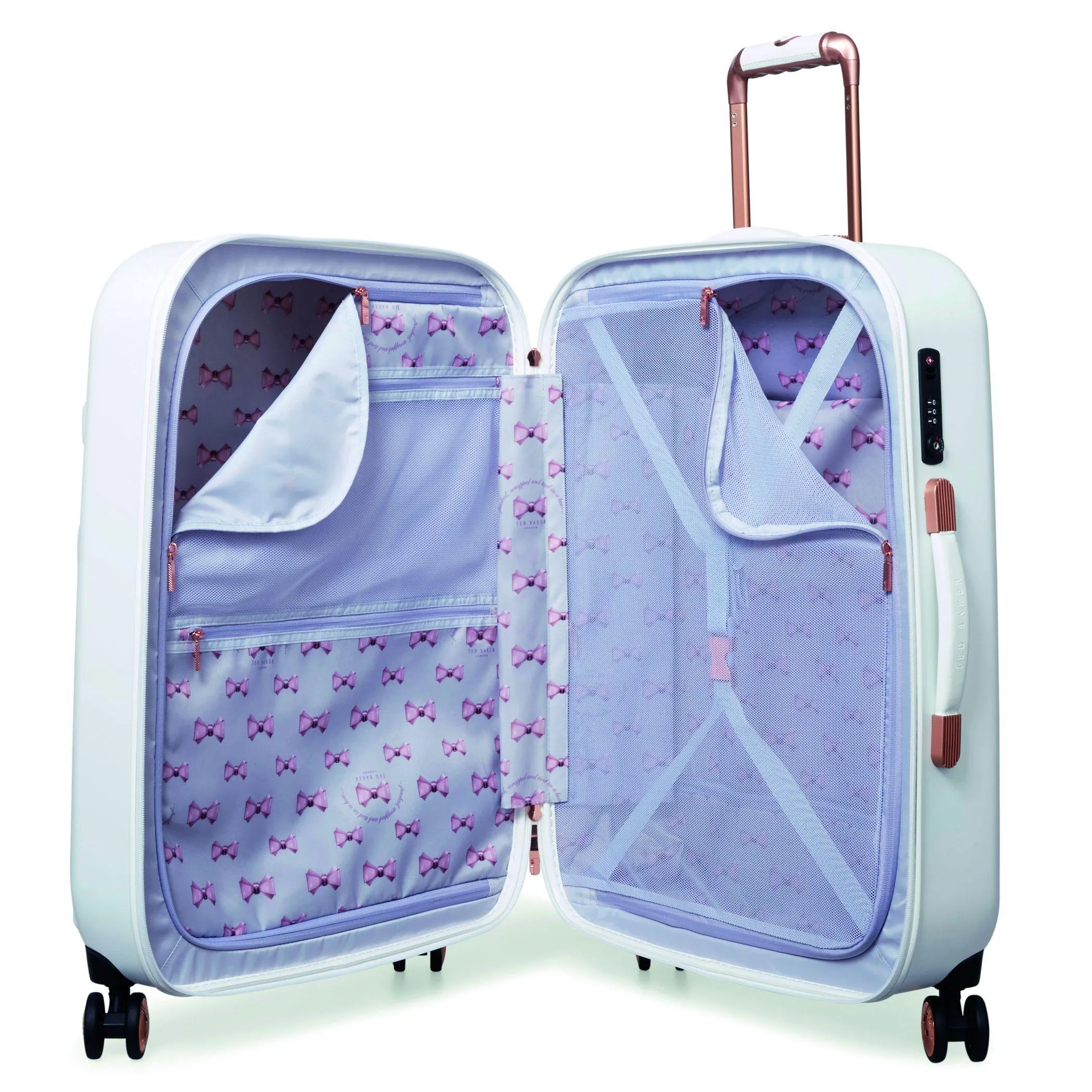 Ted Baker Beau Checked-Medium -Wheel Medium Luggage