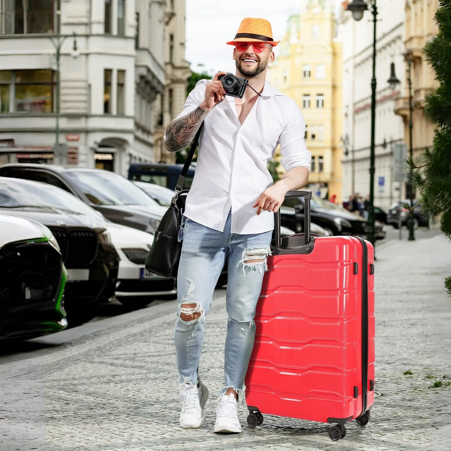 Versatile 3pcs Luggage Sets with Spinner Wheels and TSA Lock, Hardshell Lightweight Suitcase (20/24/28)