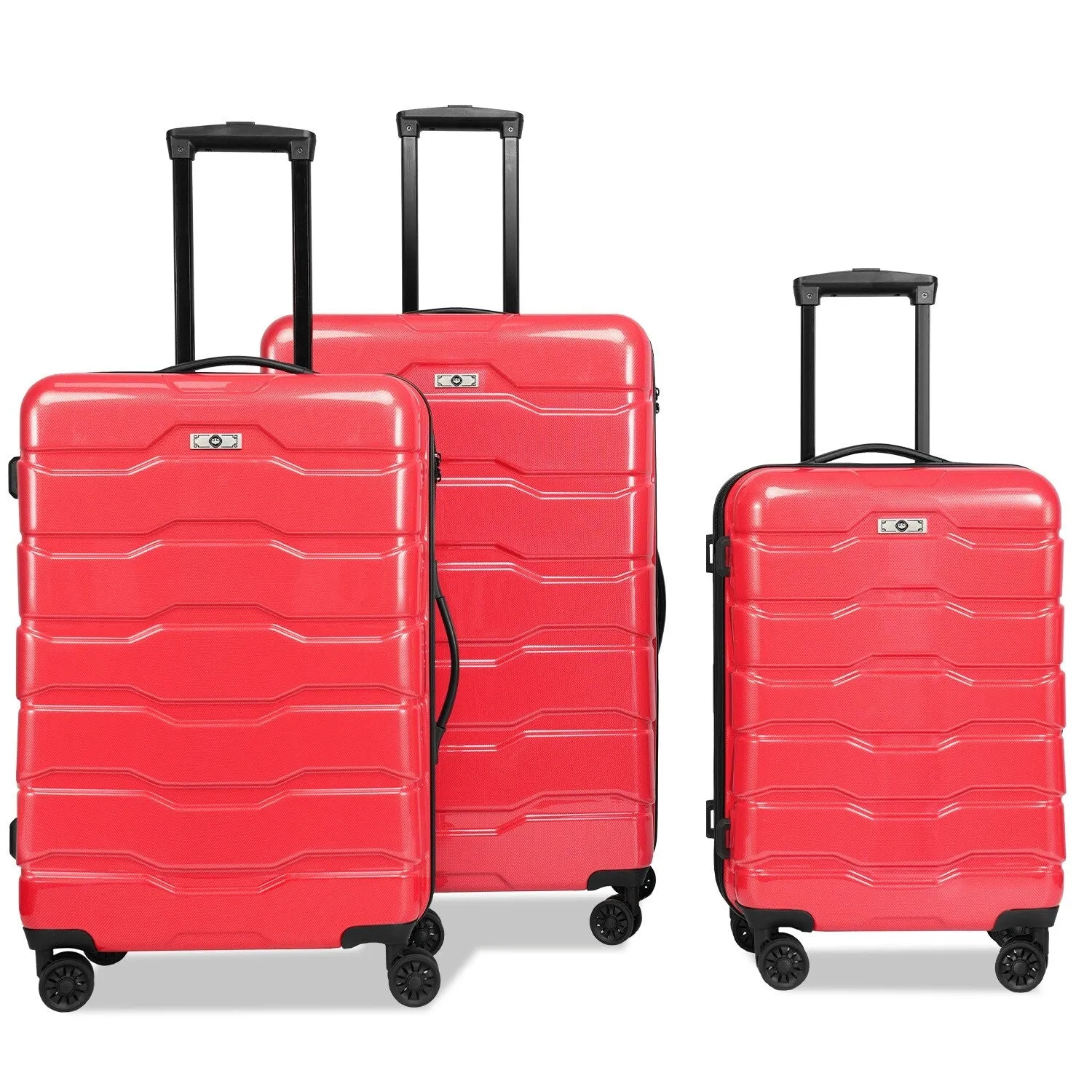 Versatile 3pcs Luggage Sets with Spinner Wheels and TSA Lock, Hardshell Lightweight Suitcase (20/24/28)