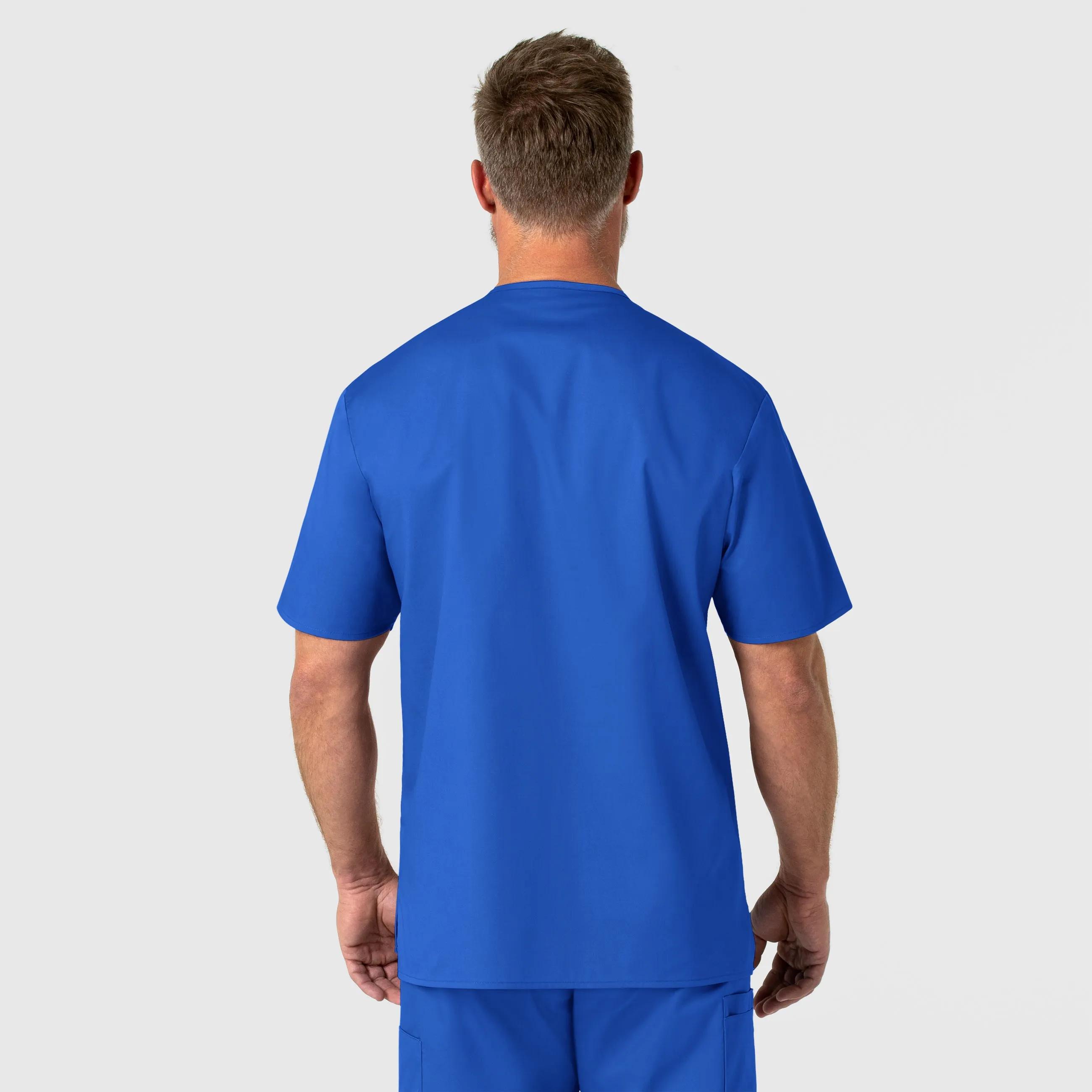 WonderWORK Men's V-Neck Scrub Top - Royal