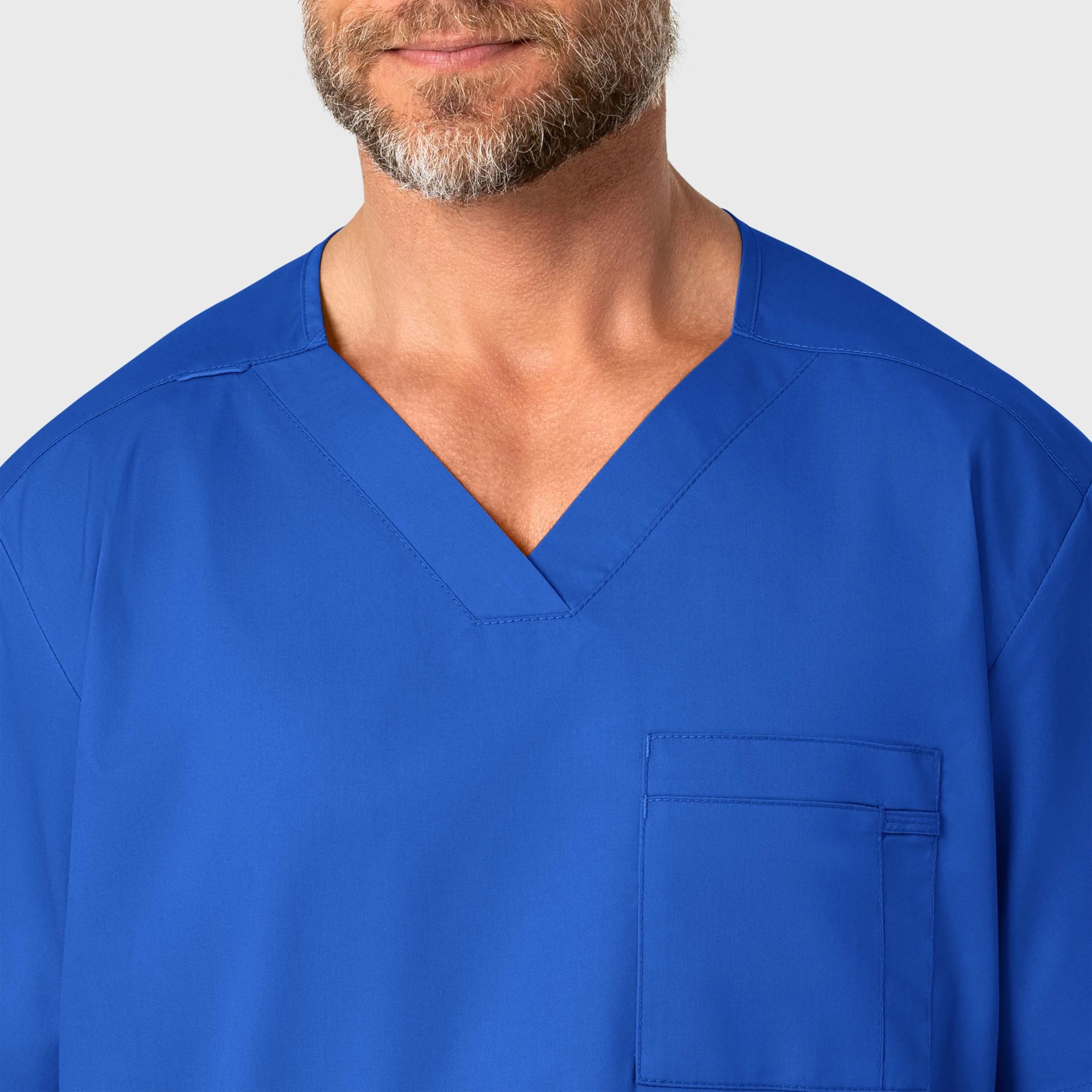 WonderWORK Men's V-Neck Scrub Top - Royal